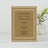 Gold White Bronze Modern Birthday Custom Print Kaart (Staand voorkant)