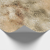 Gold White Brown Leopard Print Cadeaupapier (Hoek)