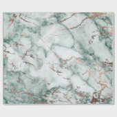 Gold White Cali Deep Green Marble Stone Brushes Cadeaupapier (Vlak)