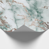 Gold White Cali Deep Green Marble Stone Brushes Cadeaupapier (Hoek)