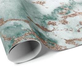 Gold White Cali Deep Green Marble Stone Brushes Cadeaupapier