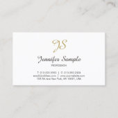 Gold White Calligraphy Monogram Trendy Chic Design Visitekaartje (Voorkant)