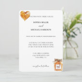 Gold White Caramel Sweet Love Heart Wedding Kaart (Staand voorkant)