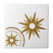 Gold & White Celestial Starburst Design Tegeltje (Voorkant)