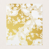 Gold & White Cherry Blossom Oriental Wedding Visitekaartje (Binnenkant ongevouwen)