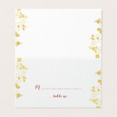 Gold & White Cherry Blossom Oriental Wedding Visitekaartje (Buitenkant ongevouwen)
