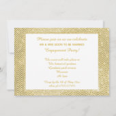 GOLD WHITE CHEVRON GLITTER ENGAGTY KAART (Achterkant)