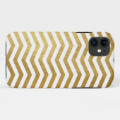 Gold White Chevron Pattern Case-Mate iPhone Case (Achterkant (horizontaal))