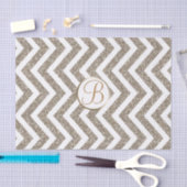 Gold White Chevron Print Monogram Letter-Initiaal Tissuepapier (Craft)