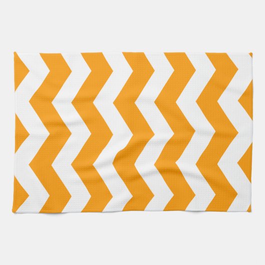 Gold & White Chevron Theedoek (Horizontaal)