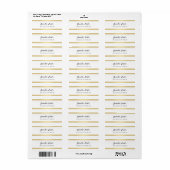 Gold White Chic Hand Script Simple Return-adres Etiket (Full Sheet)