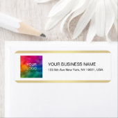 Gold White Chic Typography Upload Your Logo Etiket (Insitu)