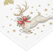 Gold White Christmas Reindeer Korte Tafelloper (Hoek)