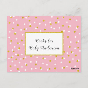 Gold White Confetti Books voor Baby + aangepaste k Briefkaart