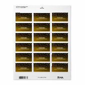 Gold White Confetti Moderne vakantie Etiket (Full Sheet)