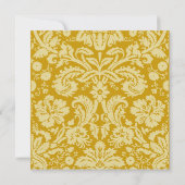 Gold White Cream Damask Summer Weddenschap Kaart (Achterkant)