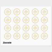 Gold White Custom Logo Scalloped Circle Sticker (Vel)
