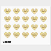 Gold & White Damask Hartelijk dank Sticker (Vel)