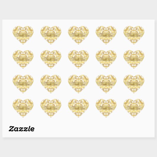 Gold & White Damask Hartelijk dank Sticker (Vel)