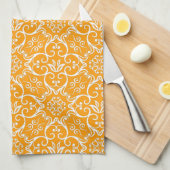 Gold & White Damask Kitchen Towel Theedoek (Quarter Fold)