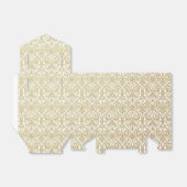 Gold & White Damask Pattern-draagtas Bedankdoosjes (Uitgevouwen)