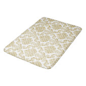 Gold & White Damask Pattern {kies uw kleur} Badmat (Gekanteld)