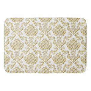 Gold & White Damask Pattern {kies uw kleur} Badmat