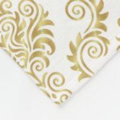 Gold & White Damask Pattern {kies uw kleur} Fleece Deken (Hoek)