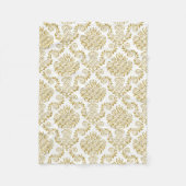 Gold & White Damask Pattern {kies uw kleur} Fleece Deken (Voorkant)