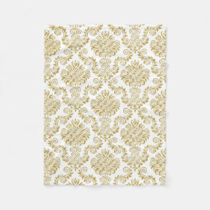 Gold & White Damask Pattern {kies uw kleur} Fleece Deken
