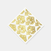 Gold & White Damask Vintage Wedding Event Party Servetten (Hoek)
