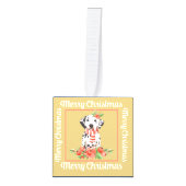 Gold White Damatian Photo Merry kerst Decoratie (Voorkant)