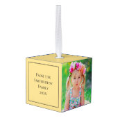 Gold White Damatian Photo Merry kerst Decoratie (Achter hoekig)