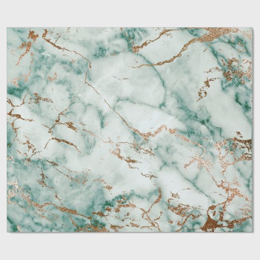 Gold White Deep Green Marble Stone Brushes Cadeaupapier (Vlak)