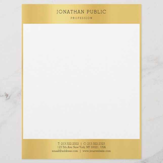 Gold White - eenvoudige, moderne, professionele Sj Briefhoofd (Voorkant)