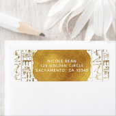 Gold White Egyptian Eye Glam Modern Weddenschap Etiket (Insitu)