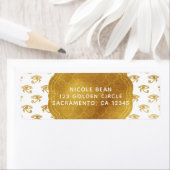 Gold White Egyptian Eye Glam Modern Weddenschap Etiket (Insitu)