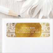 Gold White Egyptian Eye Glam Modern Weddenschap Etiket (Insitu)