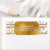 Gold White Egyptian Glam Modern Chic Wedding Etiket (Insitu)