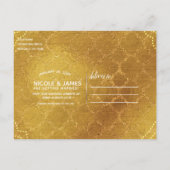 Gold White Egyptian Glam Save the Date Aankondigingskaart (Achterkant)