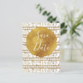 Gold White Egyptian Glam Save the Date Aankondigingskaart (Staand voorkant)