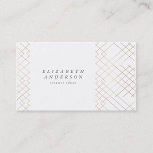 Gold White Elegance Diamond Geo Deco Visitekaartje