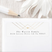 Gold White Elegance Diamond Geo Deco Wedding Etiket (Insitu)