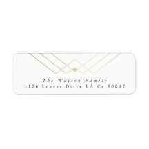 Gold White Elegance Diamond Geo Deco Wedding