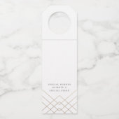 Gold White Elegance Diamond Geo Deco Wedding Flessenhanger (Achterkant)