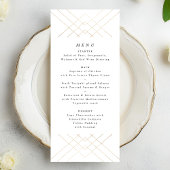 Gold White Elegance Diamond Geo Deco Wedding Menu