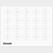 Gold White Elegance Diamond Geo Deco Wedding Ronde Sticker (Vel)