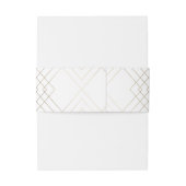 Gold White Elegance Diamond Geo Deco Wedding Uitnodigingen Wikkel (Achterkant Voorbeeld)