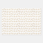 Gold & White Elegant Fa La Typographic Kerstmis Inpakpapier Vel (Voorkant 2)