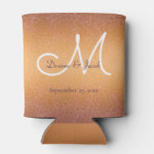 Gold White Elegant Floral Wedding Monogram Blikjeskoeler (Achterkant)